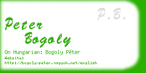 peter bogoly business card