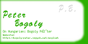 peter bogoly business card